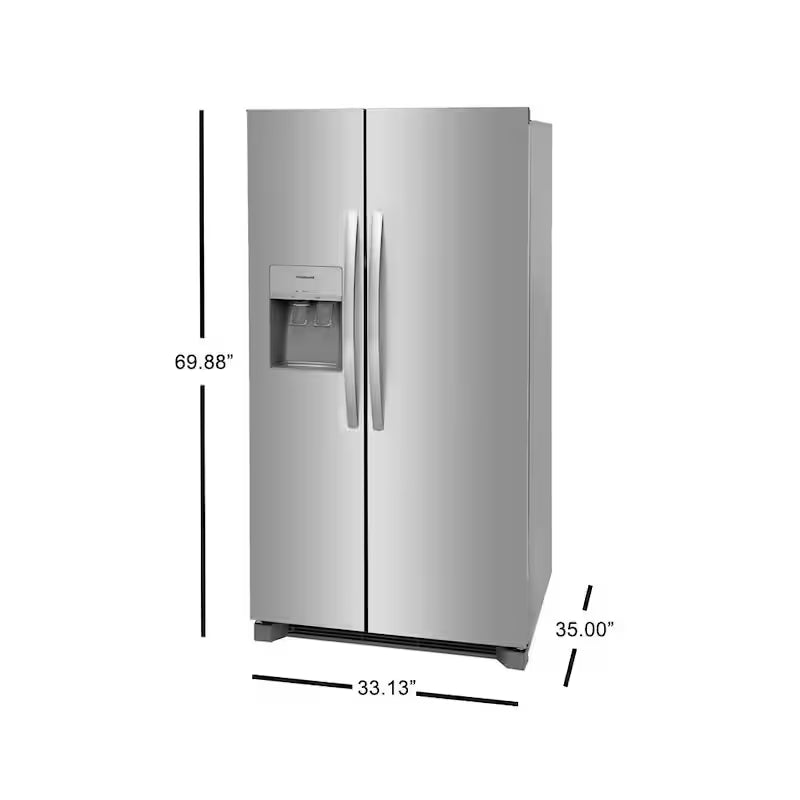 36 in. 25.6 cu. ft. Side by Side Stainless Steel Refrigerator O891632