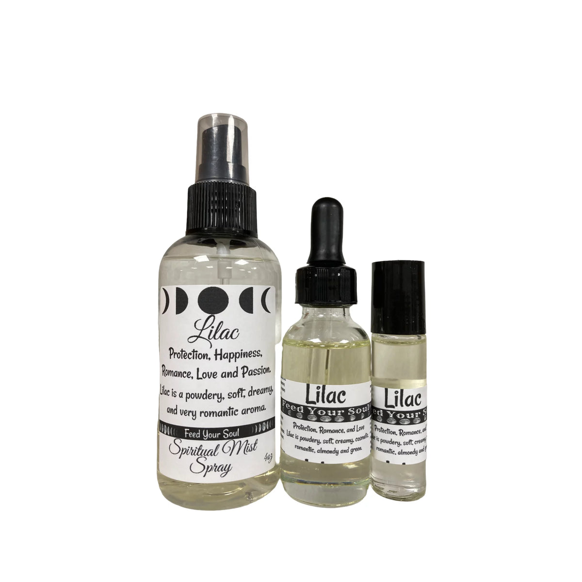 Set of Three 4oz Spray 1oz Oil 10ml Roll On Y51248