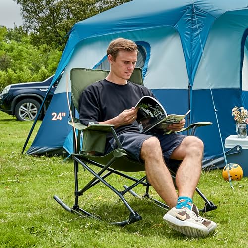 Folding Camping Rocking Chair with Cup Holder and Carry Bag B509