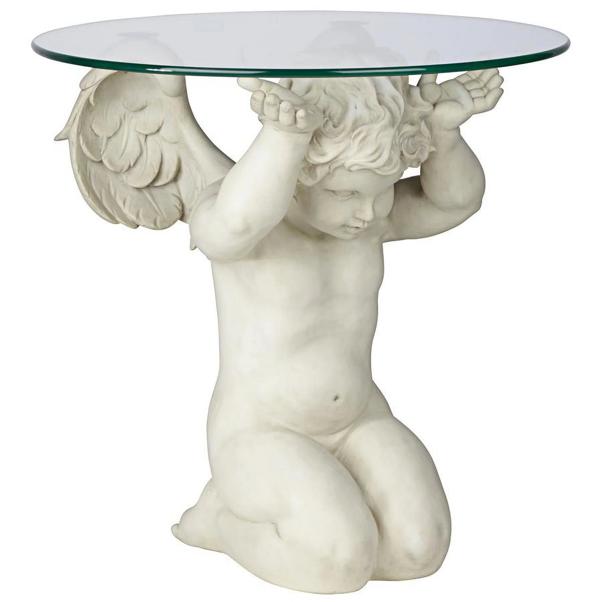 Glass-Topped Sculptural Table Y94949