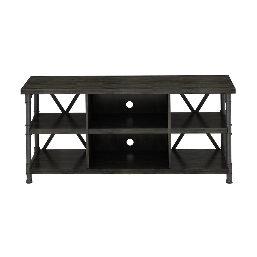 Industrial TV Stand with Metal Pipe Frame I319