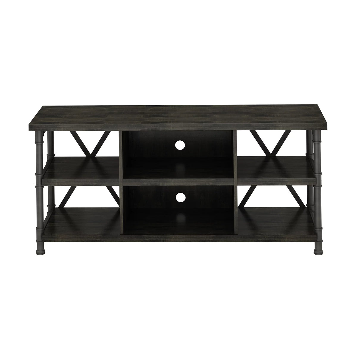 Industrial TV Stand with Metal Pipe Frame I319