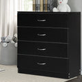 Black 4 Drawer Wood Dresser P712
