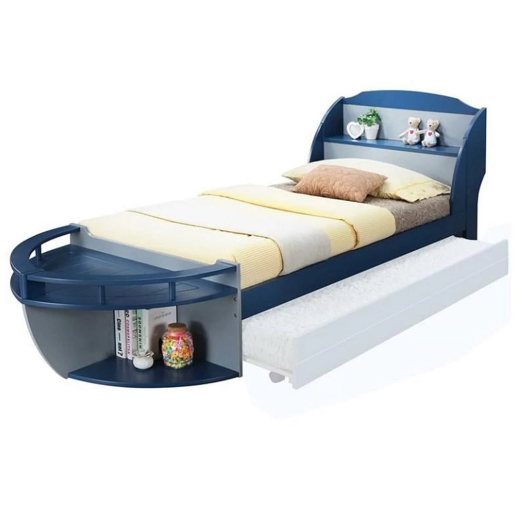 Twin Boat Bed and Twin Trundle in Gray N278