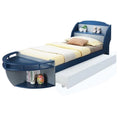 Twin Boat Bed and Twin Trundle in Gray N278