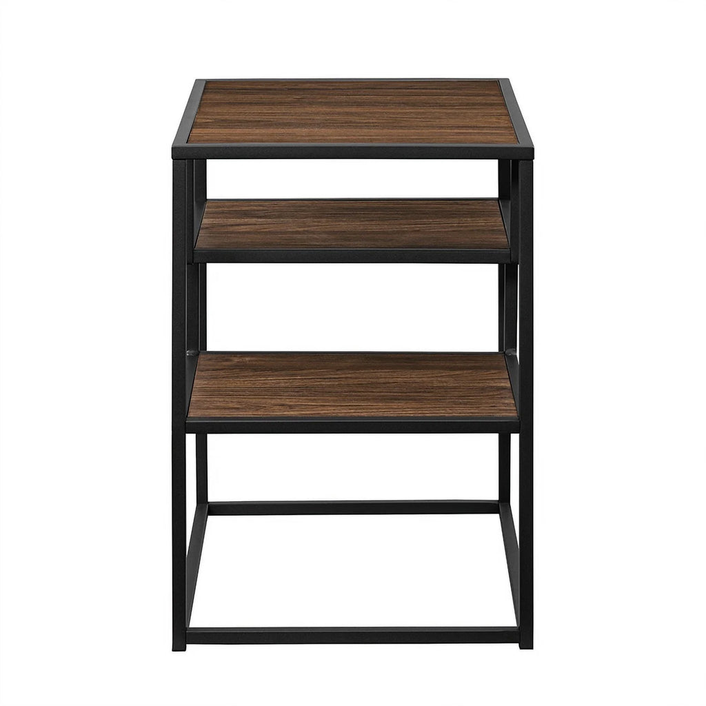 16" Metal and Wood Side Table R743217