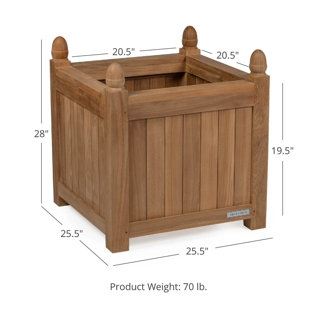 Grade A Teak 25in Square Planter Box F8698