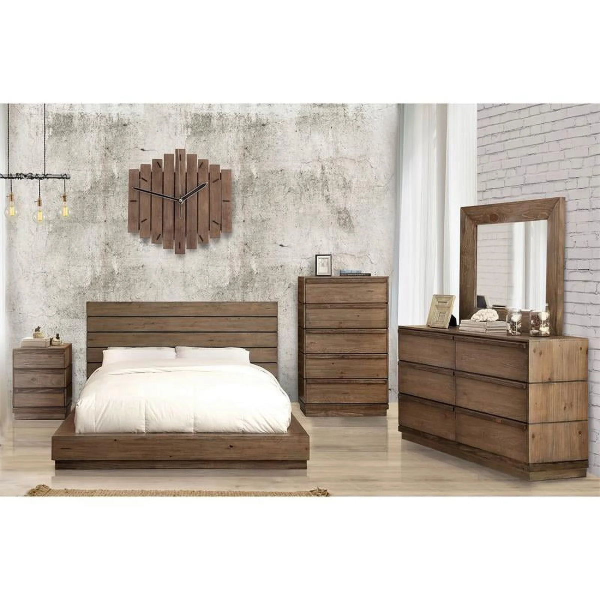 Solid Wood 2-Piece Dresser and Mirror Q304