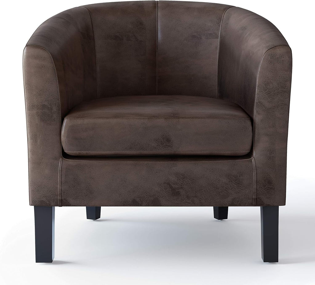 Faux Air Leather Tub Chair with Solid Wood Legs U135422