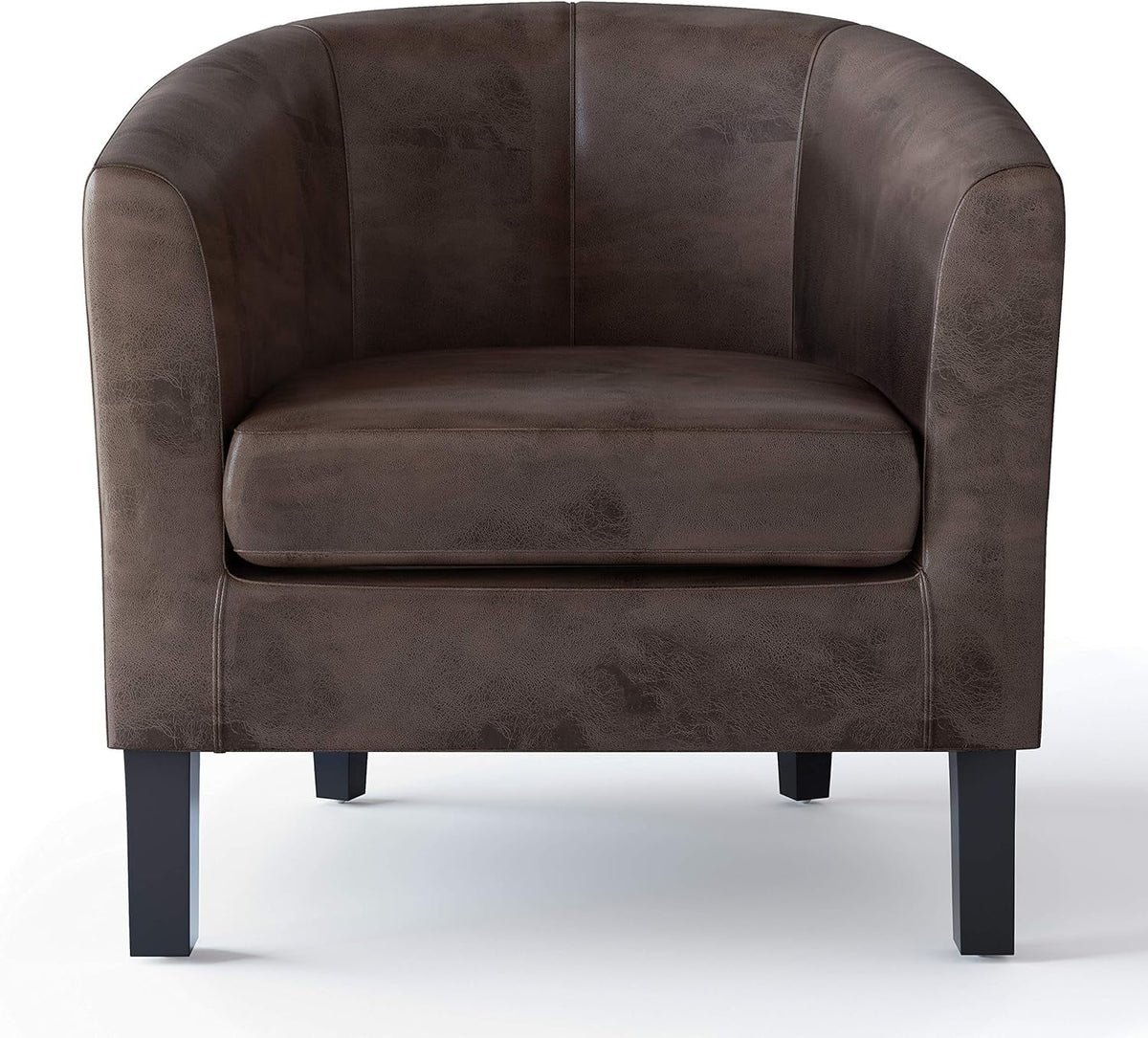Faux Air Leather Tub Chair with Solid Wood Legs U135422