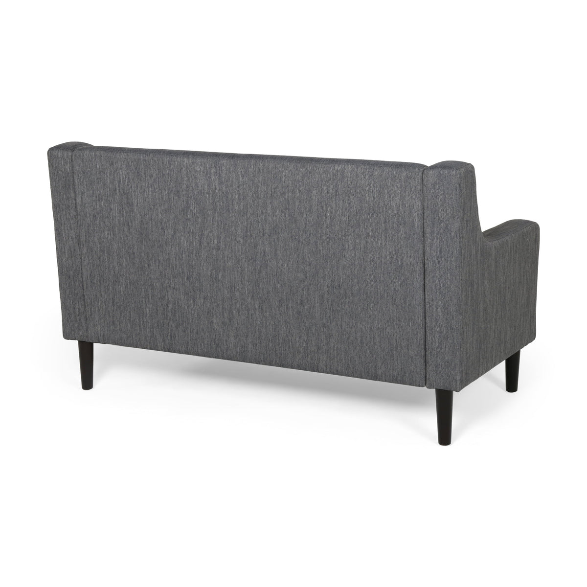 Charcoal Dark Brown Fabric Loveseat Q564