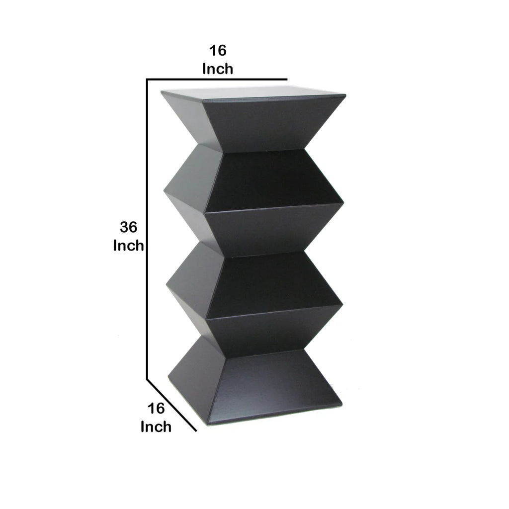 Black Faceted Pedestal with Square Top M8282
