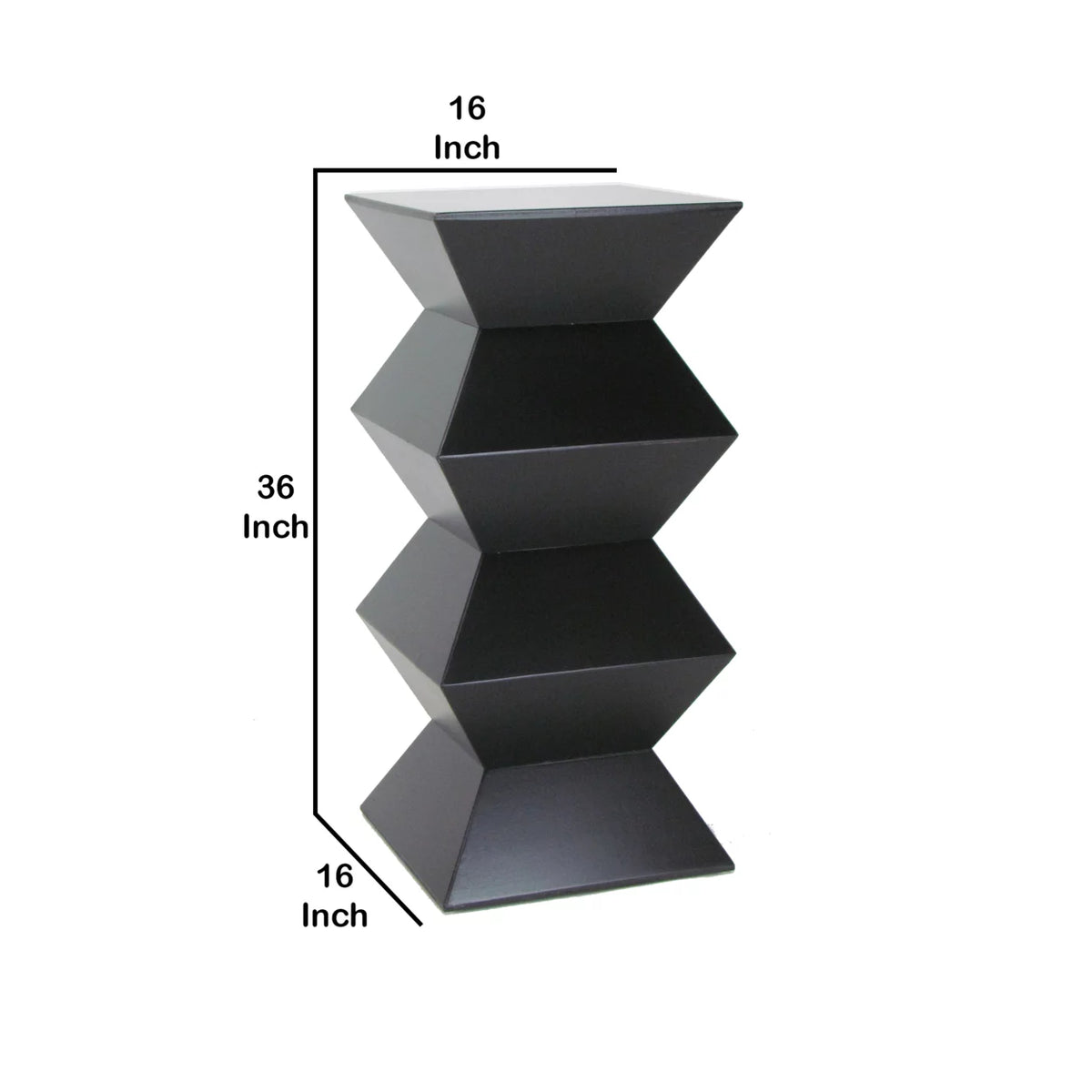 Black Faceted Pedestal with Square Top M8282