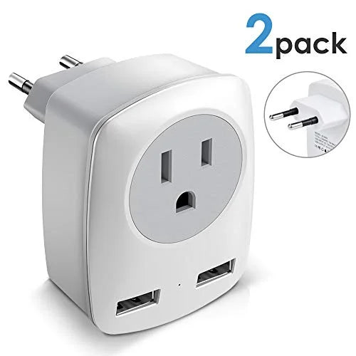 European Travel Plug Adapter 2Pack Type C W123