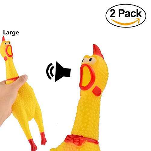 2 Pack Large Rubber Chicken Toy 12 inch I63856
