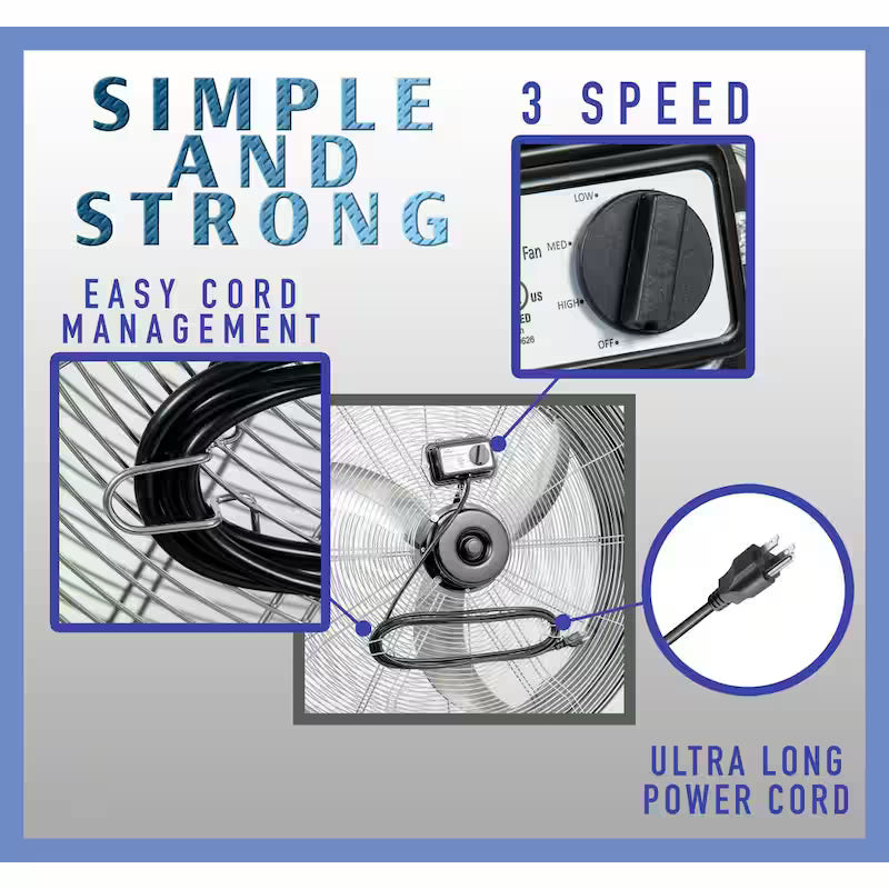 30 in. 3-Speed Portable High Velocity Drum Fan O6040
