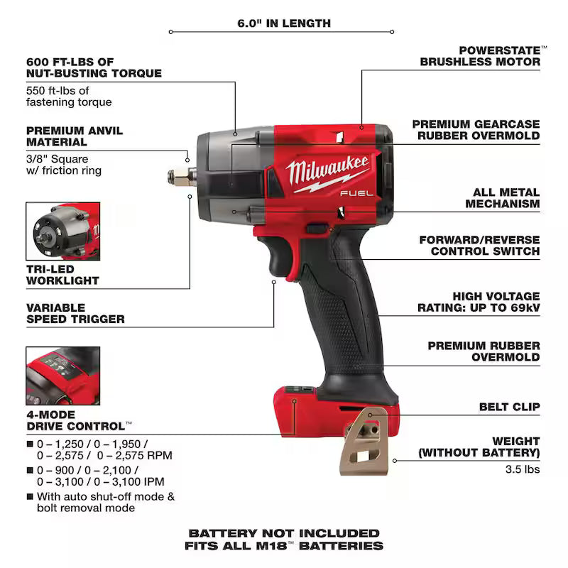 18V Brushless Cordless 3/8 in. Impact Wrench & Ratchet H650270