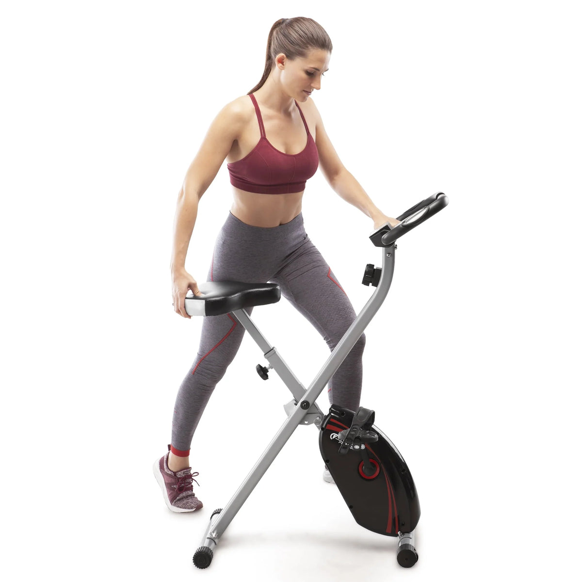 Folding Upright Exercise Bike with Adjustable Resistance L3375
