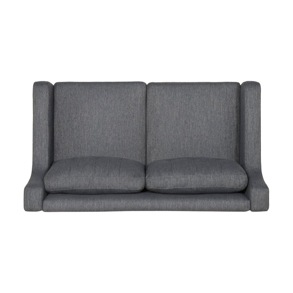 Charcoal Dark Brown Fabric Loveseat Q564
