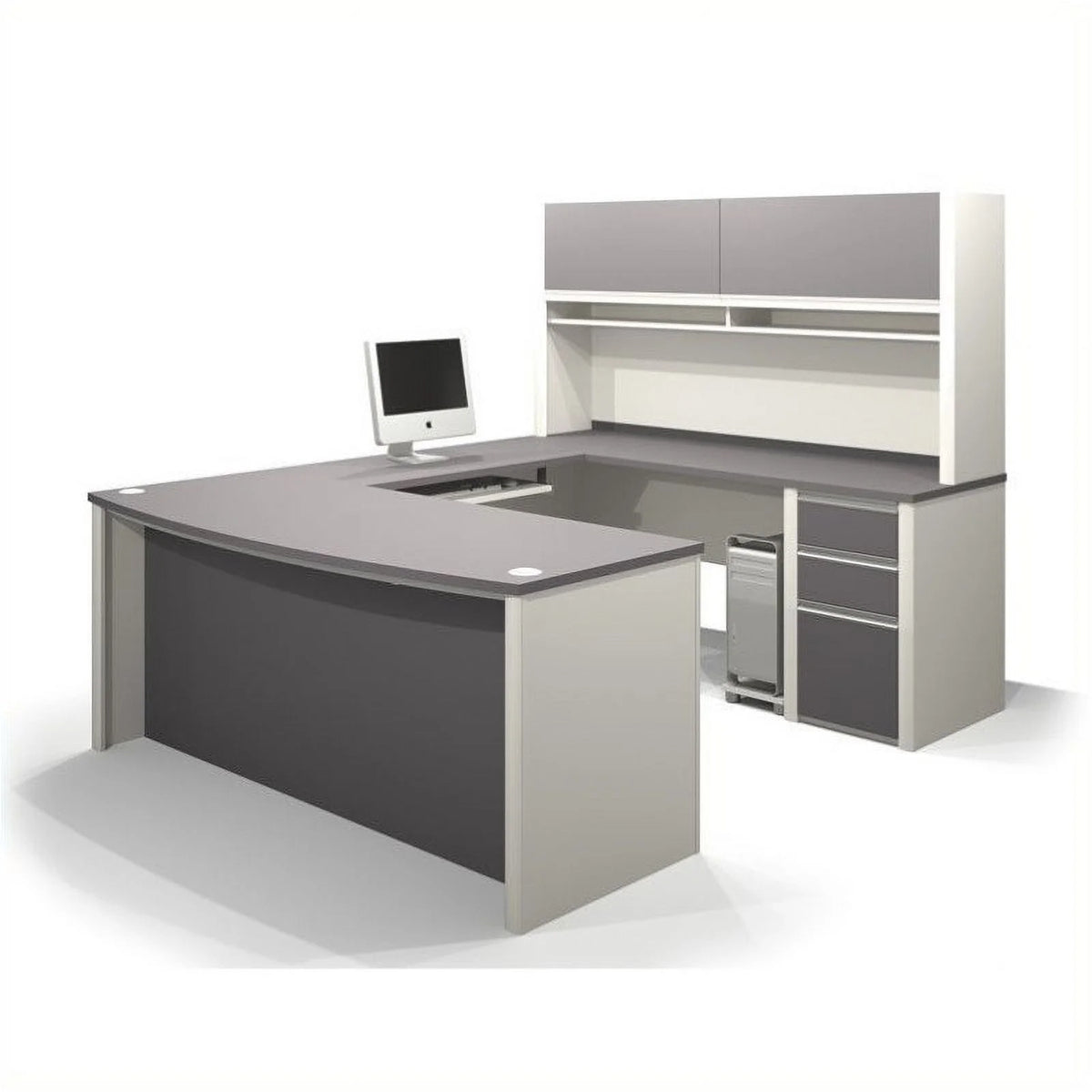 Contemporary Wood U-Shaped Workstation Q49019