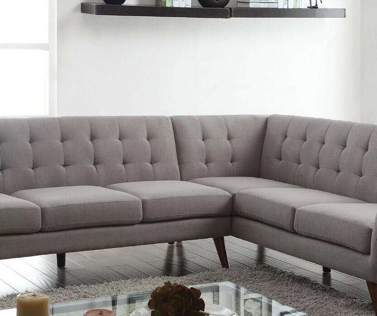 Light Gray Fabric 2pc Sectional Sofa X708