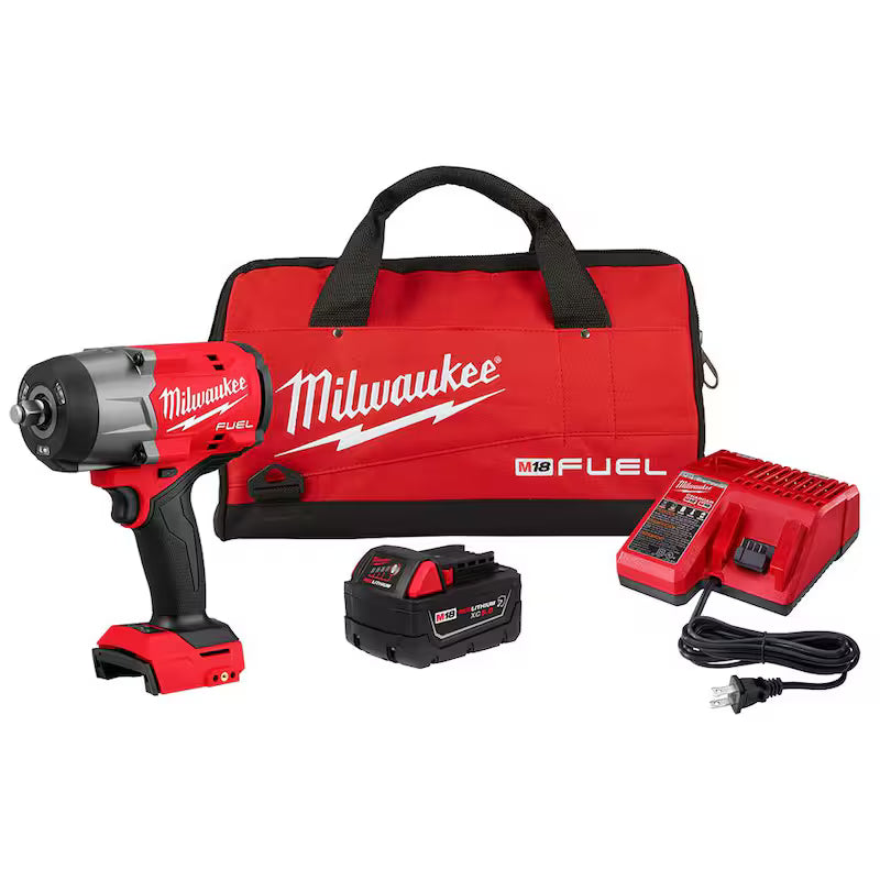 18V Lithium-Ion Brushless Cordless 1/2 in. Impact Wrench Kit with 5.0 Ah Battery and Bag J1745
