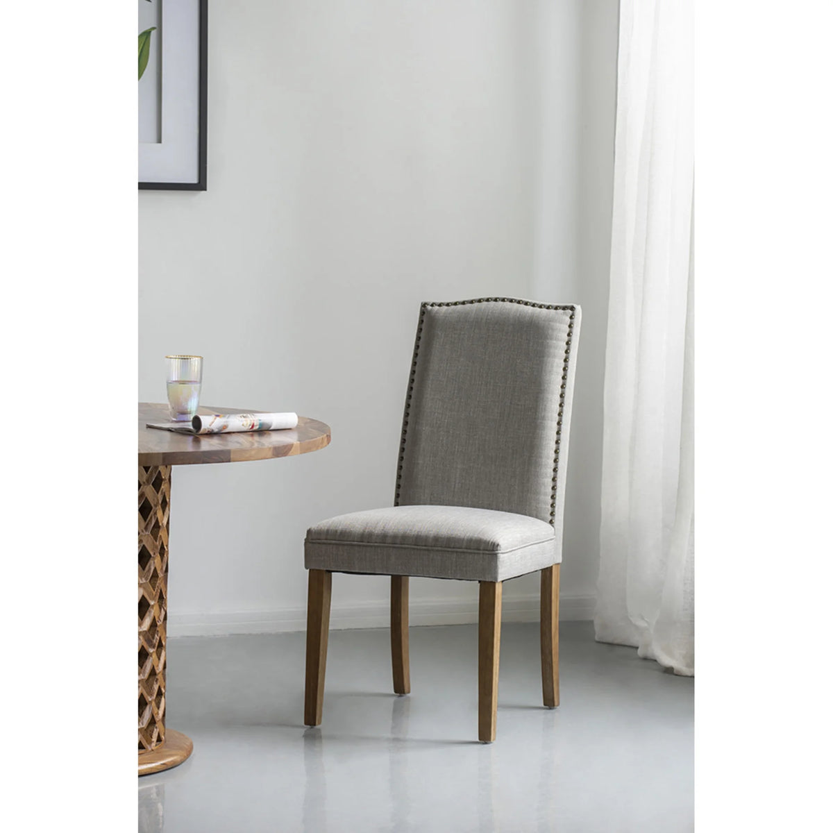 Gray and Brown Wooden Dining Chairs Y7401