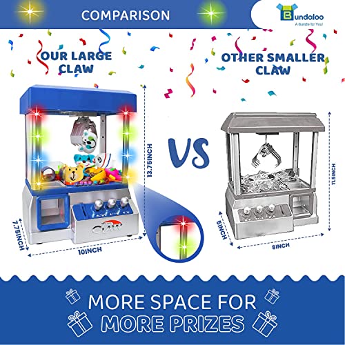 Blue Electronic Mini Candy and Toy Grabber Dispenser with Lights Sound & 4 Mini Plush Animals V555125