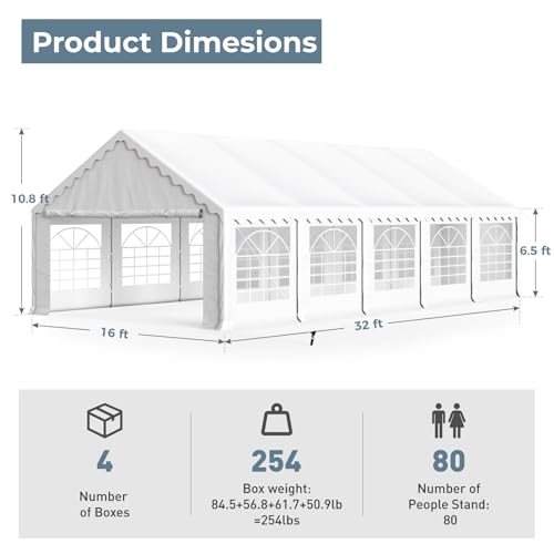 20x40FT Heavy Duty Party Tent with Removable Sidewalls L22687