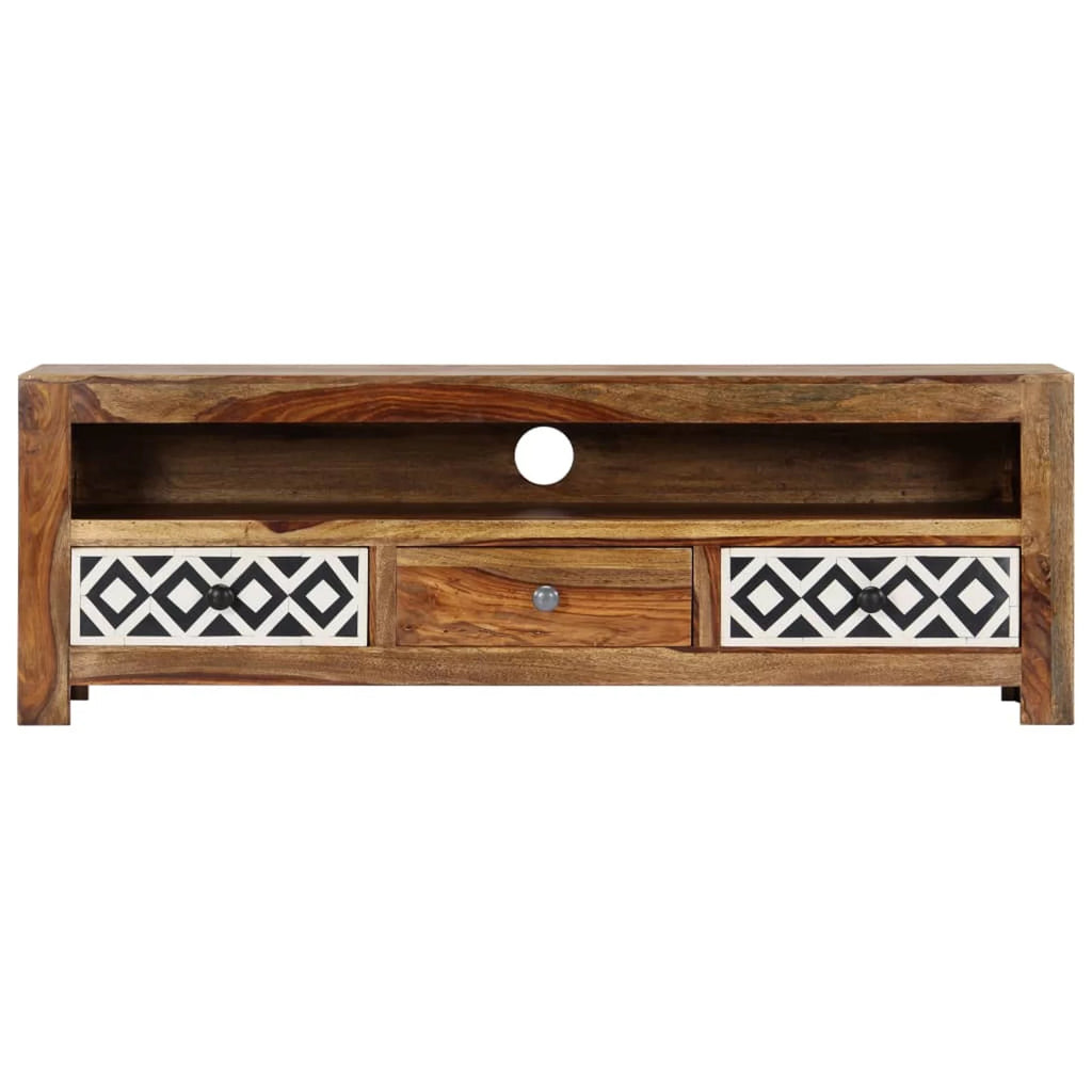 Sheesham Wood TV Stand with 3 Drawers U800