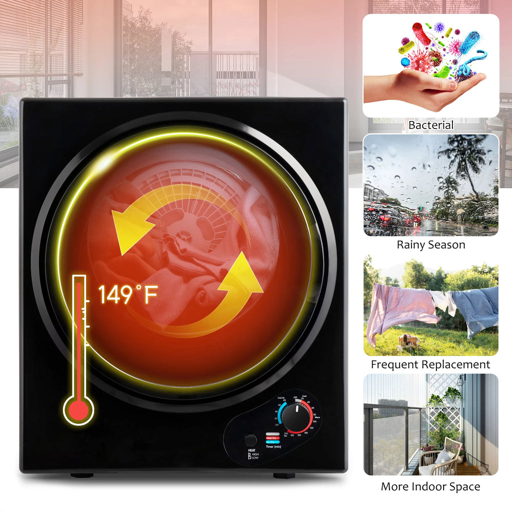 Electric Portable Front Load Clothes Dryer with Knob Control B340