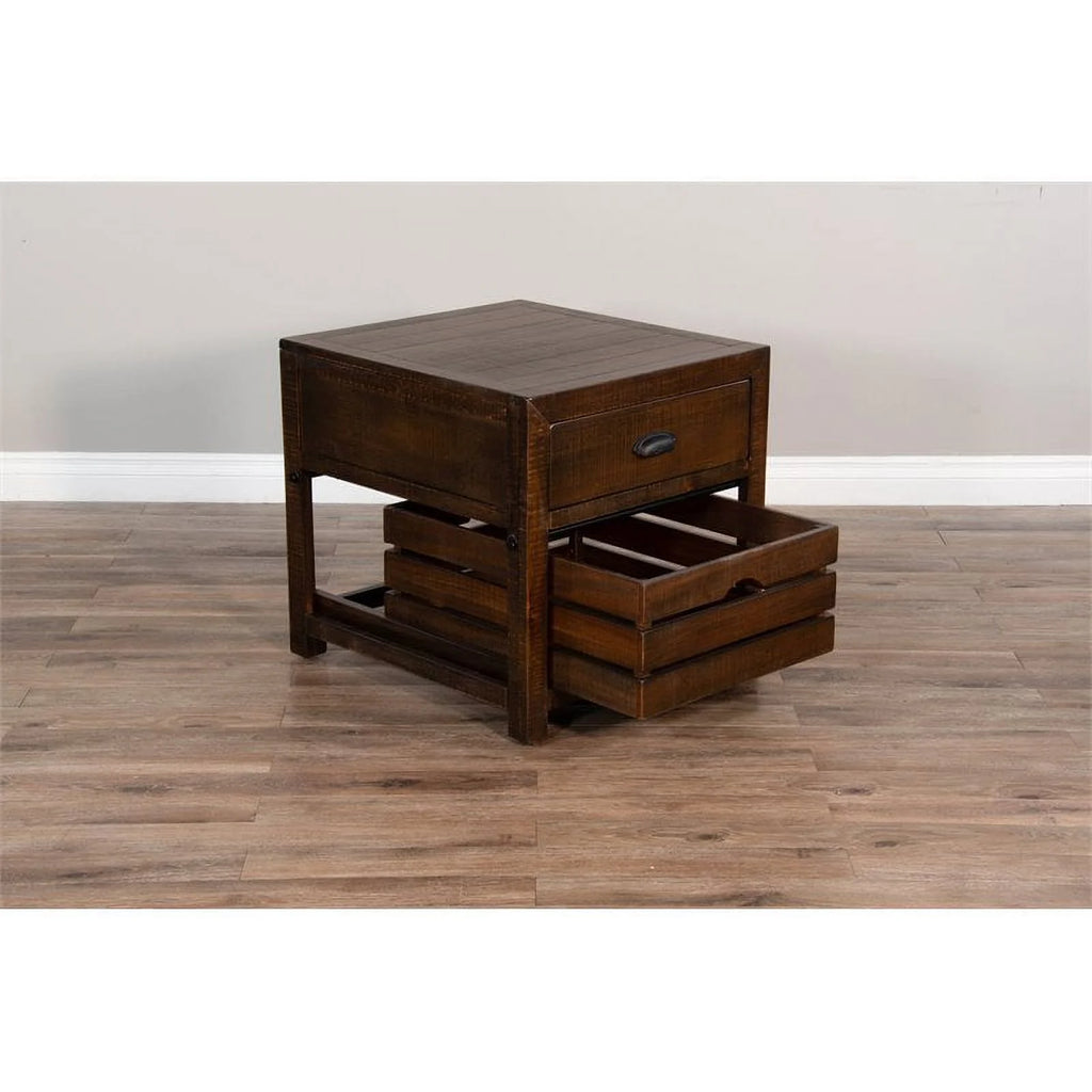 24" Mahogany Wood End Table Set of 2 M735