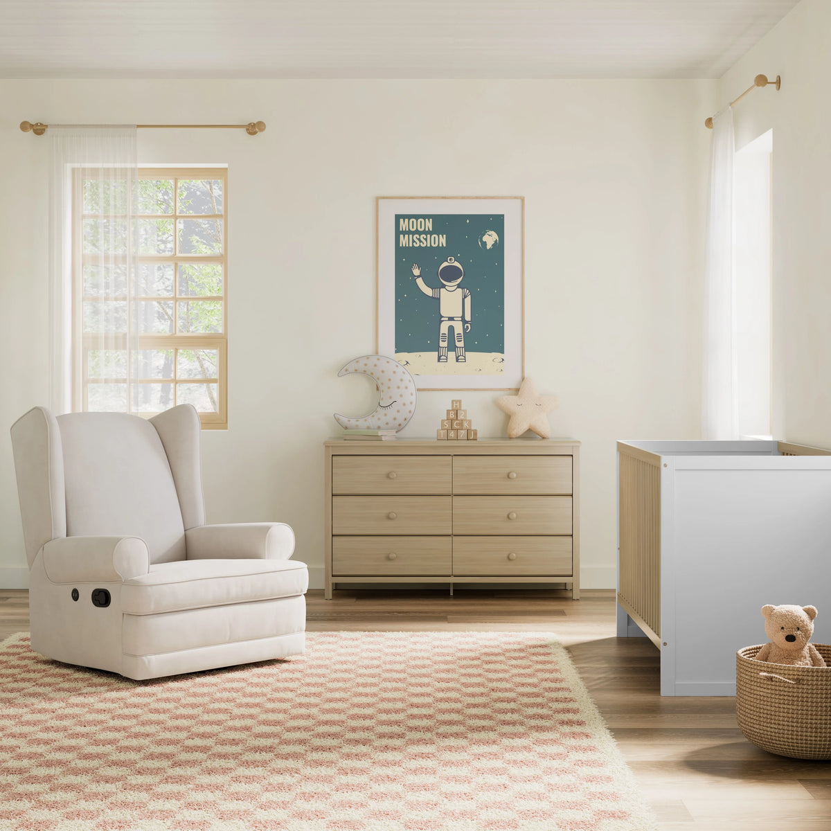 White 6 Drawer Double Dresser D346