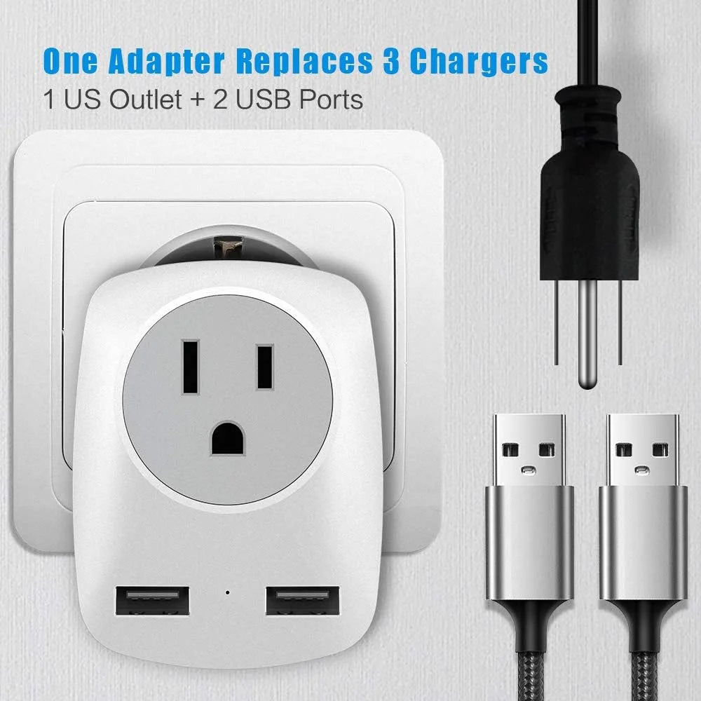 European Travel Plug Adapter 2Pack Type C W123