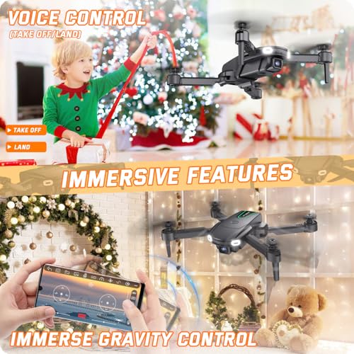 Mini Drone with Camera 1080P HD FPV RC Black Y90204