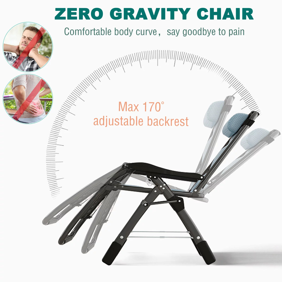 Zero Gravity Folding Recliner Chair with Cup Holder O97287