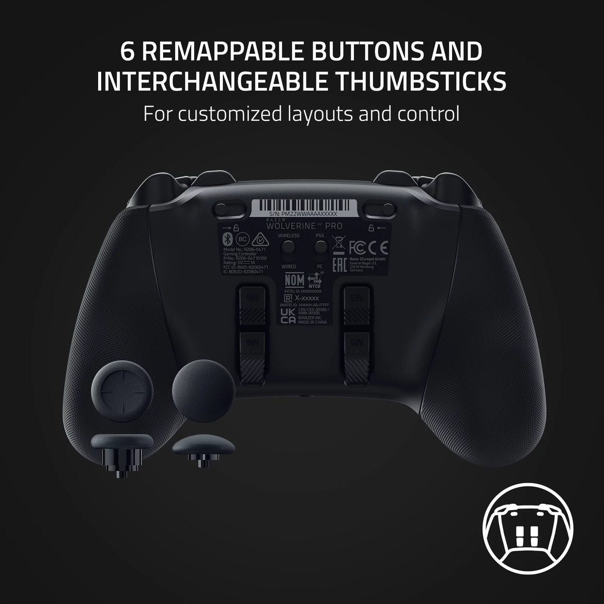 Wireless Gaming Controller for PlayStation 5, Black Q50841