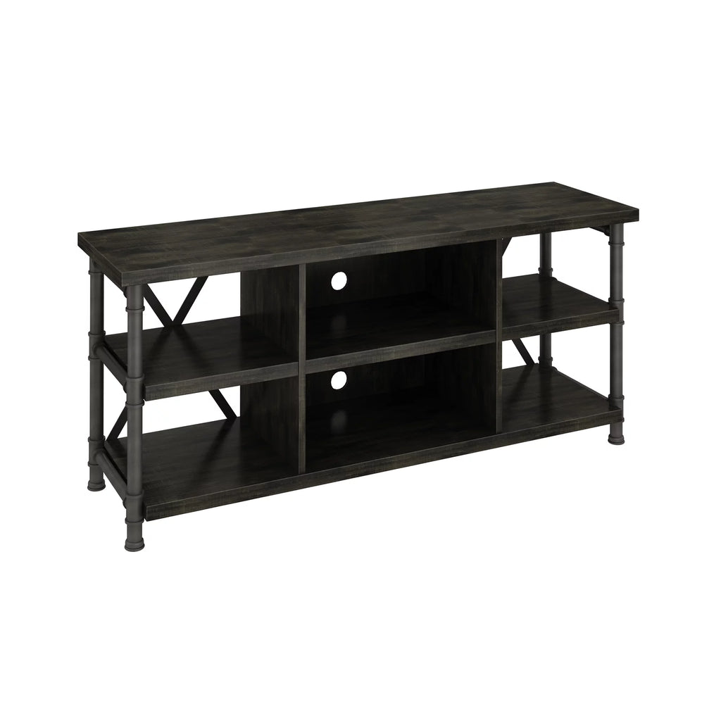 Industrial TV Stand with Metal Pipe Frame I319