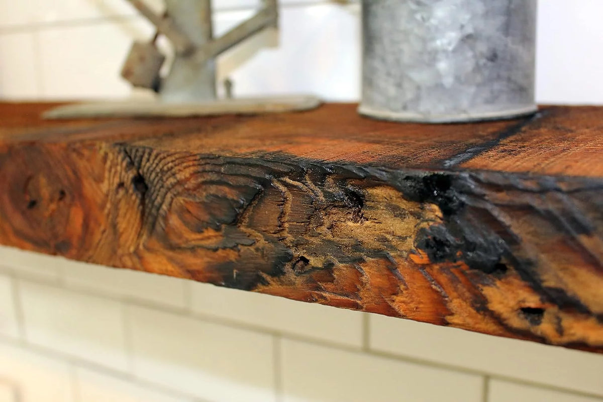 Reclaimed Wood Mantel Shelf 54" L x 8" D A116