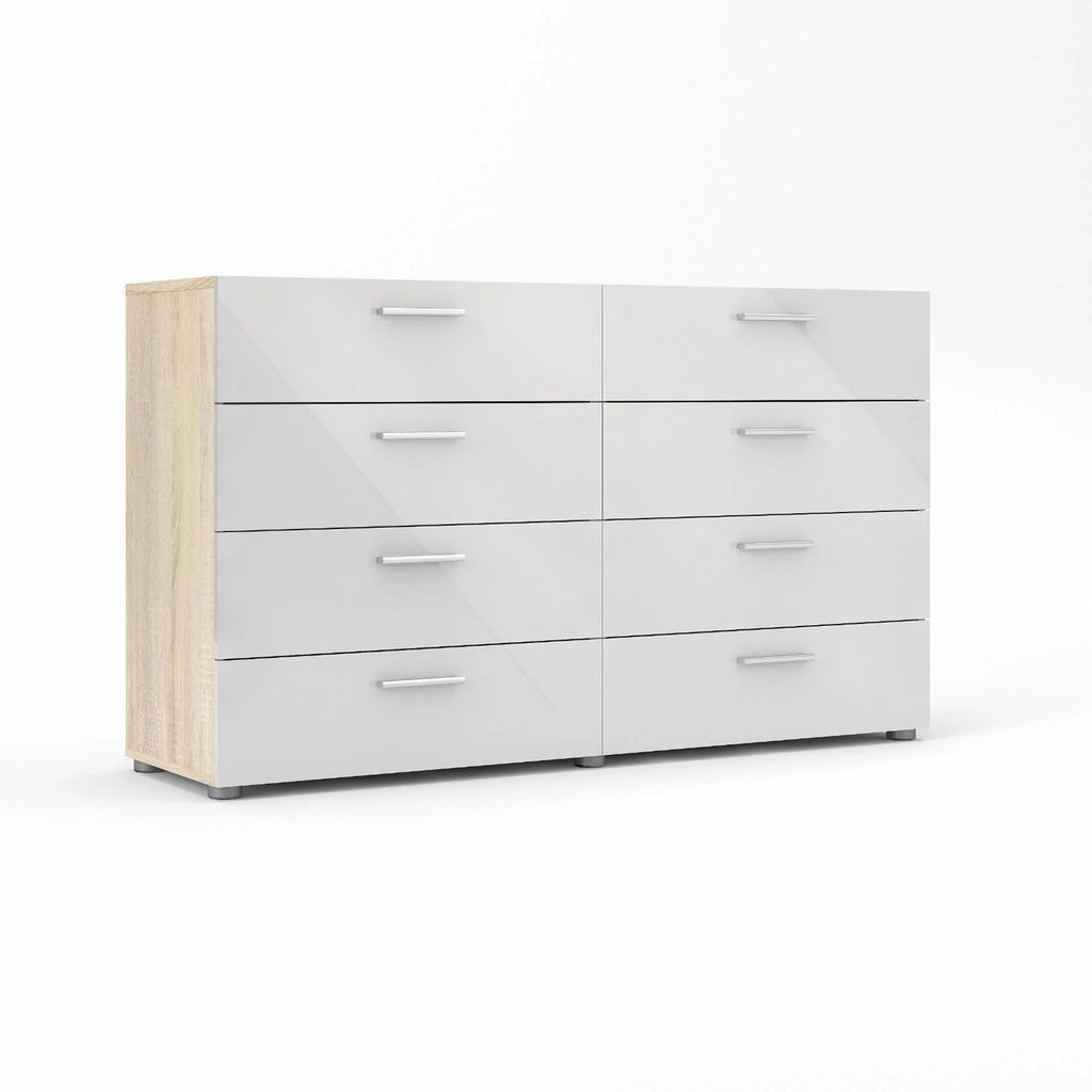 White 8 Drawer Double Dresser V608586