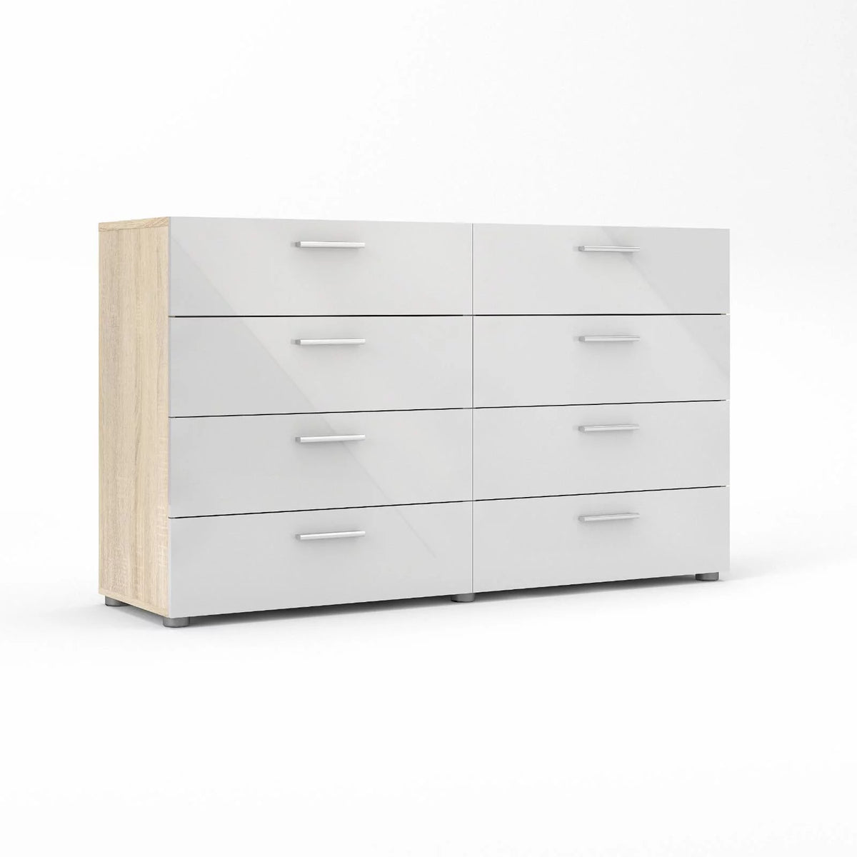 White 8 Drawer Double Dresser V608586