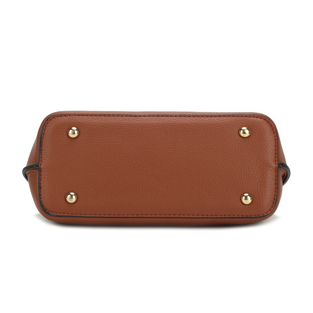 Black Vegan Leather Satchel & Wristlet Wallet Q96024