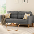 Beige Loveseat Sofa with Wood Legs H145