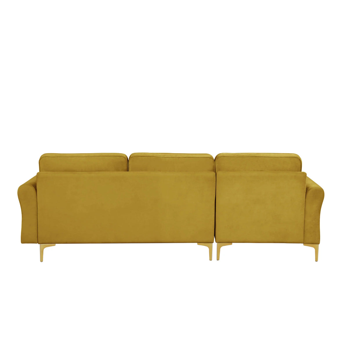 Yellow Velvet Sectional Loveseat and Chaise S33565