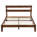 Rustic Wood Platform Bed Frame with Headboard Full R88301