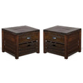 24" Mahogany Wood End Table Set of 2 M735