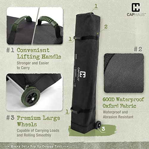 12ft x 12ft White Pop Up Canopy Tent with Wheeled Carry Bag G3729