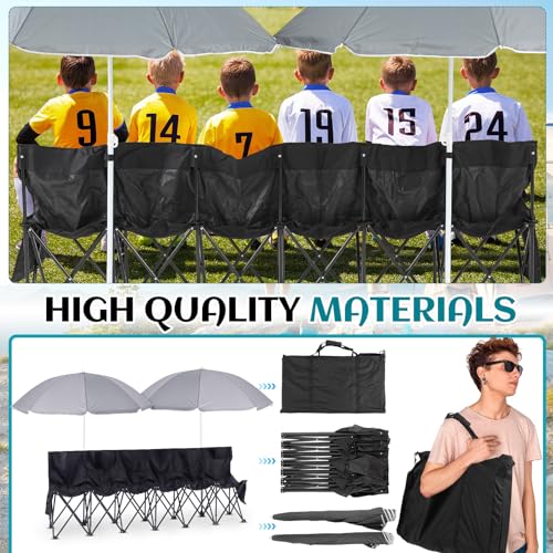 Folding Portable Soccer Bench Chair with Storage Bag G55309