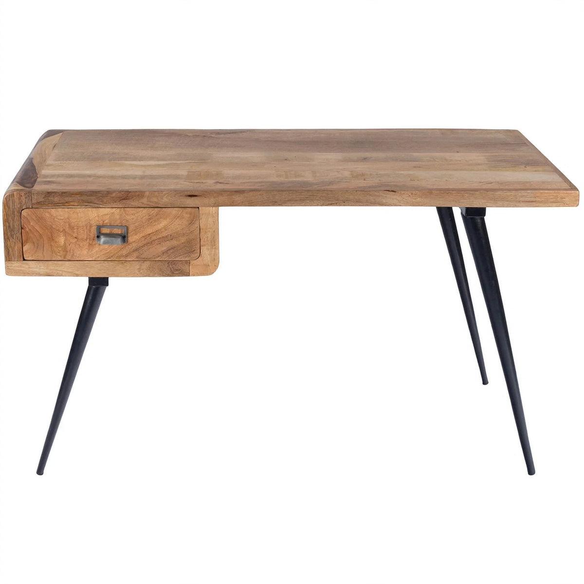 Rustic Industrial Natural Wood and Metal Desk in Brown B703