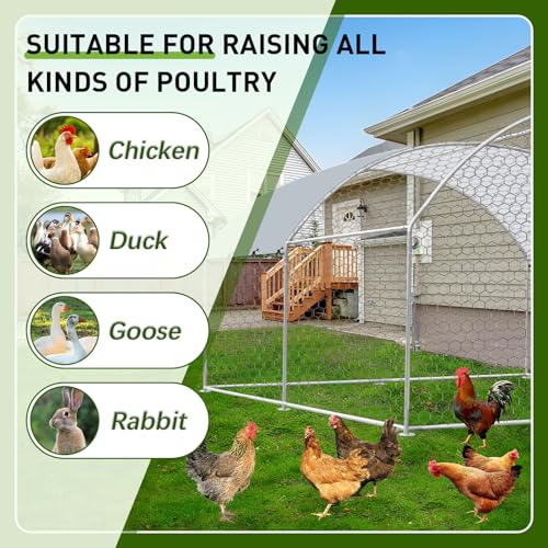 Large Metal Chicken Coop with Waterproof Cover F947034